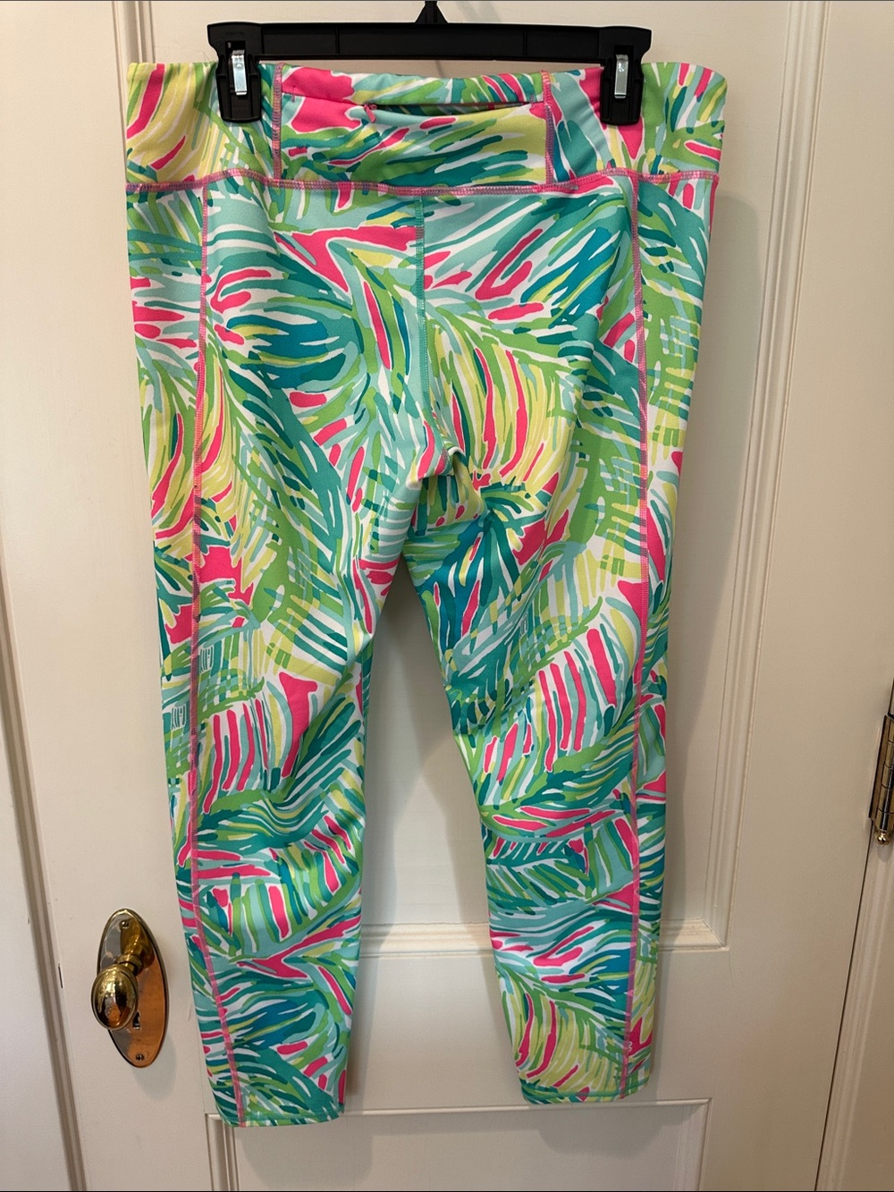 Lilly Pulitzer Luxletic Legging in Tropical Storm Green/Pink Sz XL - Picture 4 of 8